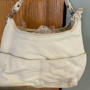 Winter white leather bag